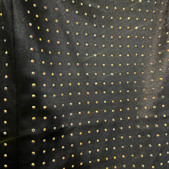 Iris Black Rhinestone Mini Dress | Sparkly Bodycon Party Dress | Juniors Large - Picture 6 of 6
